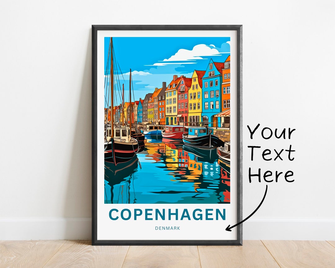 Personalized Copenhagen Travel Print Copenhagen Poster Etsy