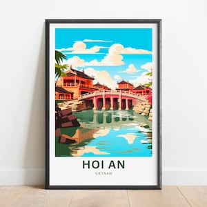Hoi An Travel Print - Hoi An poster, Vietnam Wall Art, Framed present, Gift Vietnam Present