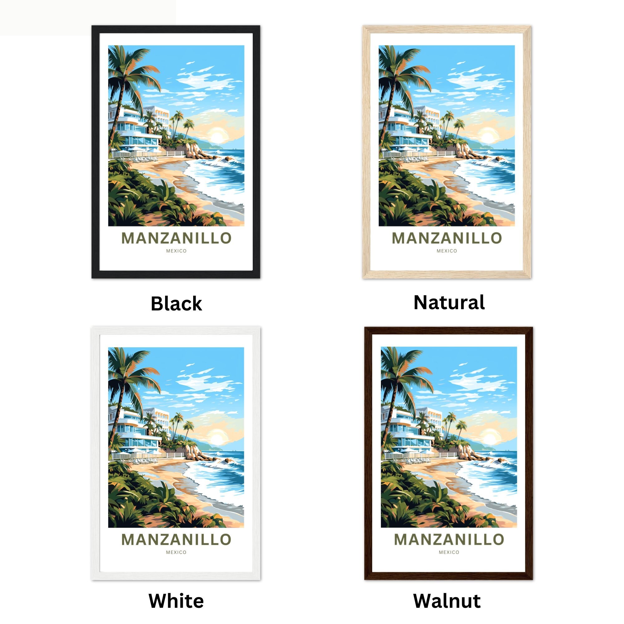Personalized Manzanillo Travel Print - Manzanillo Poster, Mexico Wall ...