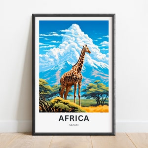 Africa Safari Travel Print - Africa Safari poster, African Wall Art, Framed present, Gift Africa Present