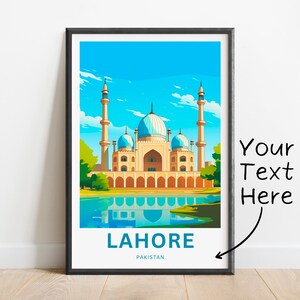 Personalized Lahore Travel Print - Lahore poster, Pakistan Wall Art, Framed present, Gift Pakistan Present