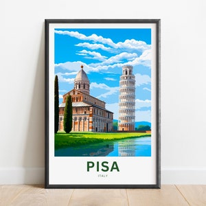 Pisa Travel Print - Pisa poster, Italy Wall Art, Framed present, Gift Italy Present