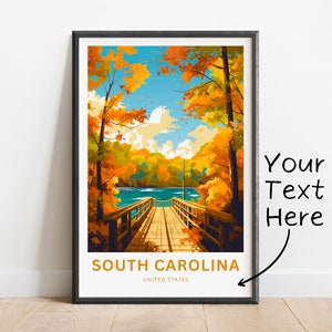 Südcarolina Reisedruck - South Carolina Poster, USA Wandkunst, Geschenk, USA Geschenk, USA Geschenk