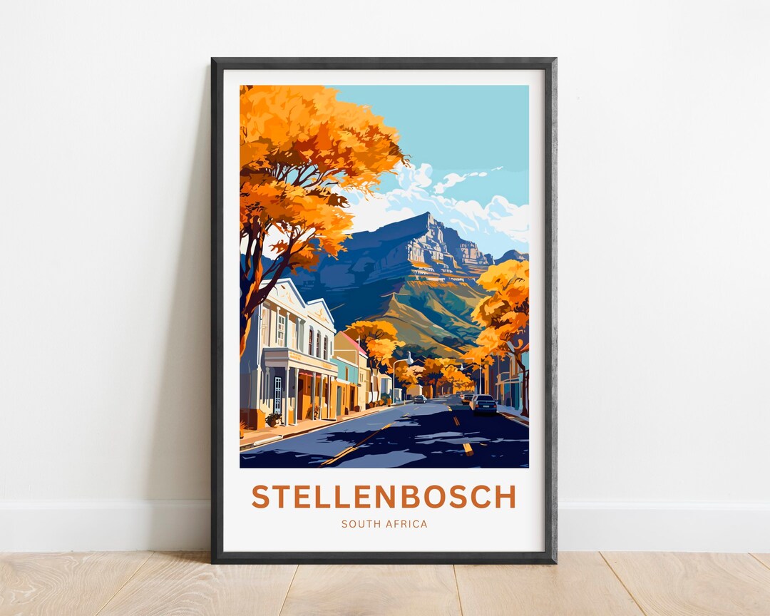 Stellenbosch Travel Print Stellenbosch Poster, South Africa Wall Art, Framed Present, Gift South