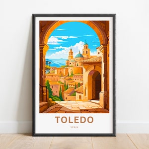 Toledo Travel Print - Toledo poster, Spain Wall Art, Wall Decor, Framed present, Gift Spain Present