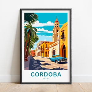 Cordoba Travel Print - Cordoba poster, Spain Wall Art, Framed present, Gift Spain Present