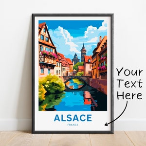 Personalized Alsace Travel Print - Alsace poster, France Wall Art, Framed present, Gift France Present