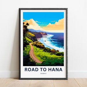 Road to Hana Travel Print - Road to Hana poster, Maui, Hawaii Wall Art, Framed present, Gift Maui, Hawaii Present