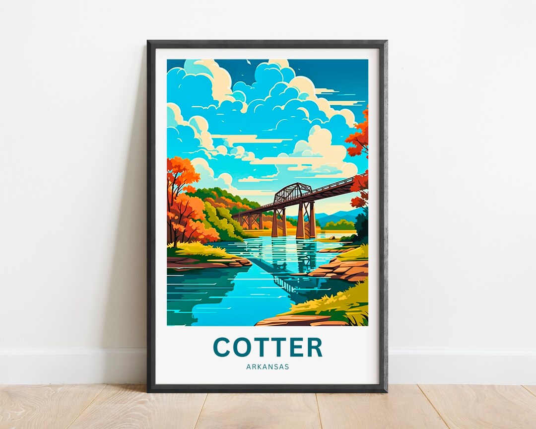 Cotter Travel Print Cotter Poster Arkansas Wall Art Framed Etsy