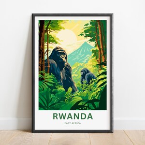 Rwanda Travel Print - Rwanda poster, East Africa Wall Art, Framed present, Gift United Africa Decor, Custom Text Personalized