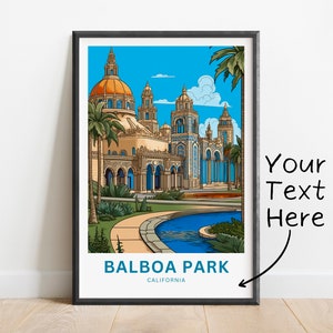 Personalized Balboa Park Travel Print - Balboa Park poster, California Wall Art, Framed present, Gift California Present