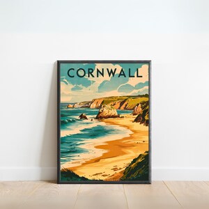 Cornwall Vintage Travel Poster - Cornwall Print, England Wall Art, Framed, Gift England Present