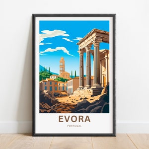 Evora Travel Print - Évora poster, Portugal Wall Art, Framed present, Gift Portugal Present