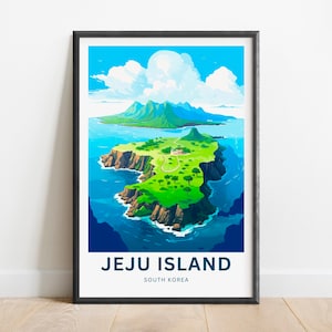 Jeju Island Travel Print - Jeju Island poster, South Korea Wall Art, Framed present, Gift South Korea Present