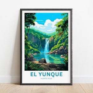El Yunque Travel Print - El Yunque poster, El Yunque National Forest Puerto Rico Wall Art, present, Gift Puerto Rico, Personalized Text