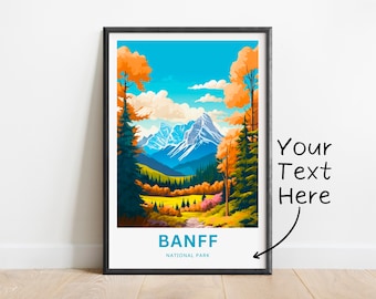 Personalized Banff National Park Print: Mountain Landscape Wall Art