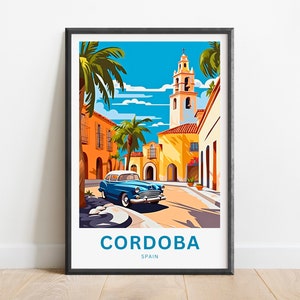 Cordoba Travel Print - Cordoba poster, Spain Wall Art, Framed present, Gift Spain Present
