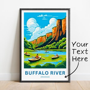 Personalized Buffalo River Travel Print - Buffalo River poster, Arkansas Wall Art, Framed present, Gift Arkansas Present