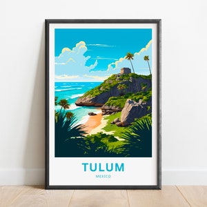 Tulum Riviera Maya Reisedruck - Tulum Riviera Maya Poster, Mexiko Wandkunst, gerahmtes Geschenk, Geschenk Mexiko Geschenk