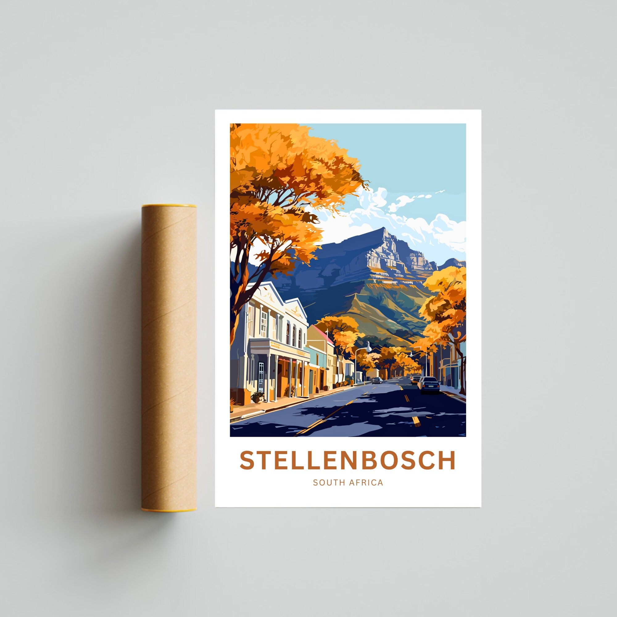Stellenbosch Travel Print Stellenbosch Poster, South Africa Wall Art, Framed Present, Gift South