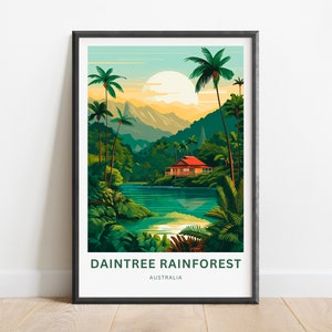 Daintree Rainforest Travel Print - Daintree Rainforest poster, Queensland, Australia Wall Art, Framed present, Gift Australia Present