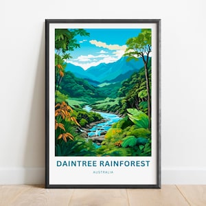 Daintree Rainforest Travel Print - Daintree Rainforest poster, Queensland Wall Art, Framed present, Gift Australia,Personalized, Custom Art