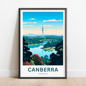 Canberra Travel Print - Canberra poster, Australia Wall Art, Framed present, Gift Australia Present
