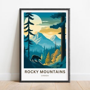 Rocky Mountains Travel Print - Rocky Mountains poster, Canada Wall Art, Framed present, Gift Canada Present