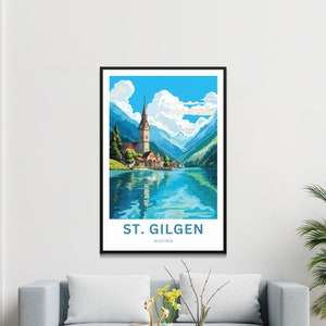 St. Gilgen Travel Print St. Gilgen poster, Austria Wall Art, Framed present, Gift Austria Present image 6