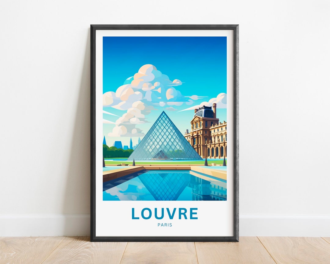 Louvre Travel Print Louvre Poster France Wall Art Framed Etsy