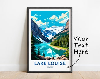 Personalized Lake Louise Travel Print - Lake Louise poster, Canada Wall Art, Framed present, Gift Canada Present