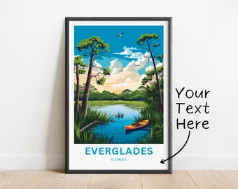 Gepersonaliseerde Everglades-print: muurkunst Florida, moderne reisposter