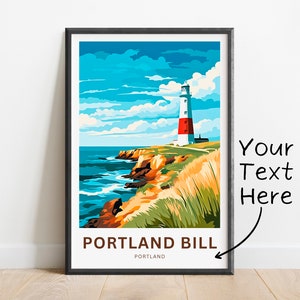Personalized Portland Bill Travel Print - Portland Bill poster, Portland Wall Art, Framed present, Gift Portland Present