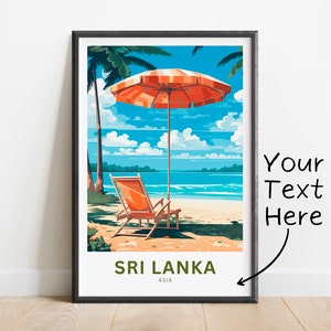 Personalized Sri Lanka Travel Print - Sri Lanka poster, Asia Wall Art, Framed present, Gift Asia Present