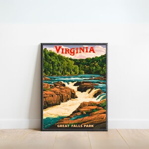 Virginia Vintage Travel Poster - Virginia print, USA Wall Art, Framed present, Gift United States Present