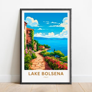 Lake Bolsena Travel Print - Lake Bolsena poster, Italy Wall Art, Framed present, Gift Italy Present