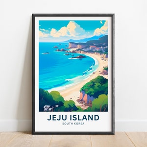 Jeju Island Travel Print - Jeju Island poster, South Korea Wall Art, Framed present, Gift South Korea Present
