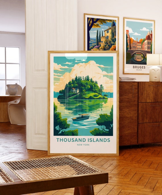 Thousand Islands Travel Poster: New York Wall Art - Etsy