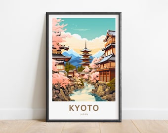 Kyoto Travel Print - Kyoto poster, Japan Wall Art, Framed present, Gift Japan Present