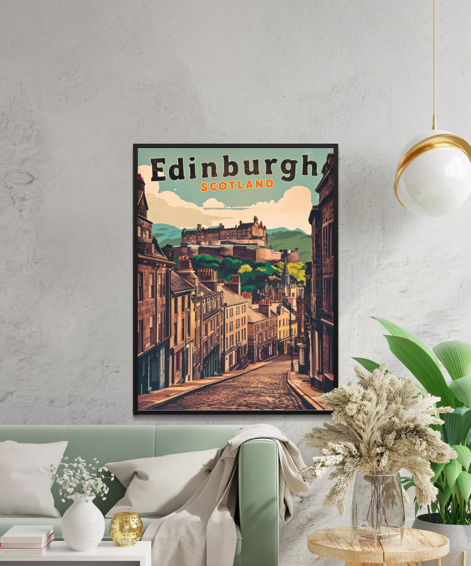Edinburgh Vintage Travel Poster - Edinburgh Print, Scotland Wall Art ...