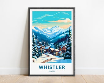 Whistler Travel Print - Whistler poster, Canada Wall Art, Framed present, Gift Canada Present