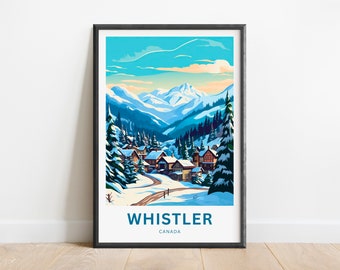 Whistler Lake Wall Art Print: Minimalist Canada Travel Decor