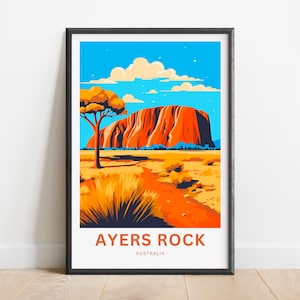 Ayers Rock Travel Print - Ayers Rock poster, Australia Wall Art, Framed present, Gift Australia Present
