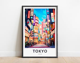 Tokyo Travel Print - Tokyo, Japan Wall Art, Framed present, Gift Japan Present