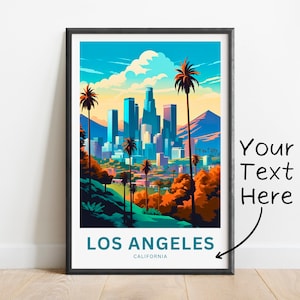Personalisierte Los Angeles Reise Druck - Los Angeles Poster, Kalifornien Wand Kunst, gerahmtes Geschenk, Geschenk Kalifornien Geschenk