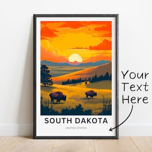 South Dakota Reisedruck - South Dakota Poster, USA Wandkunst, Geschenk, USA Geschenk, USA Geschenk