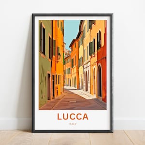 Lucca-reisafdruk - Lucca-poster, muurkunst Toscane Italië, ingelijst cadeau, cadeau Italië cadeau
