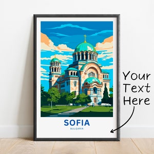 Personalized Sofia Travel Print - Sofia poster, Bulgaria Wall Art, Framed present, Gift Bulgaria Present