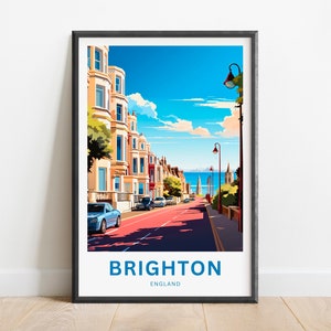 Brighton Travel Print - Brighton Poster, England Wandkunst, gerahmtes Geschenk, England Geschenk