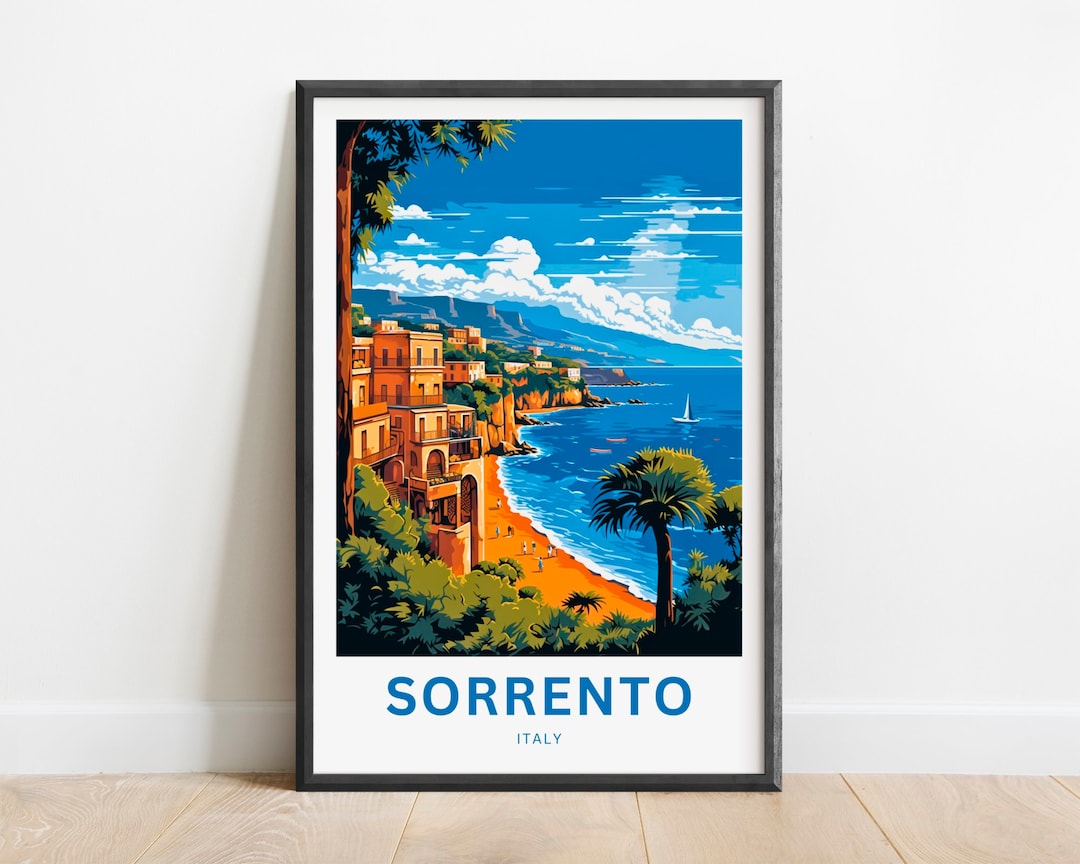 Sorrento Travel Print - Sorrento Poster, Italy Wall Art, Framed Present, Gift Italy Present - Etsy